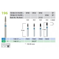 Freze diamantate, cilindro-conice, 4 mm, forma 196